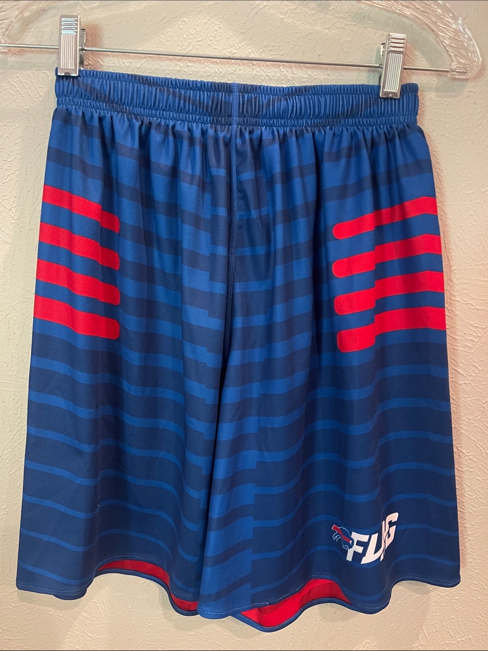 NFF flag football Buffalo Bills shorts with red accents. Youth size medium.